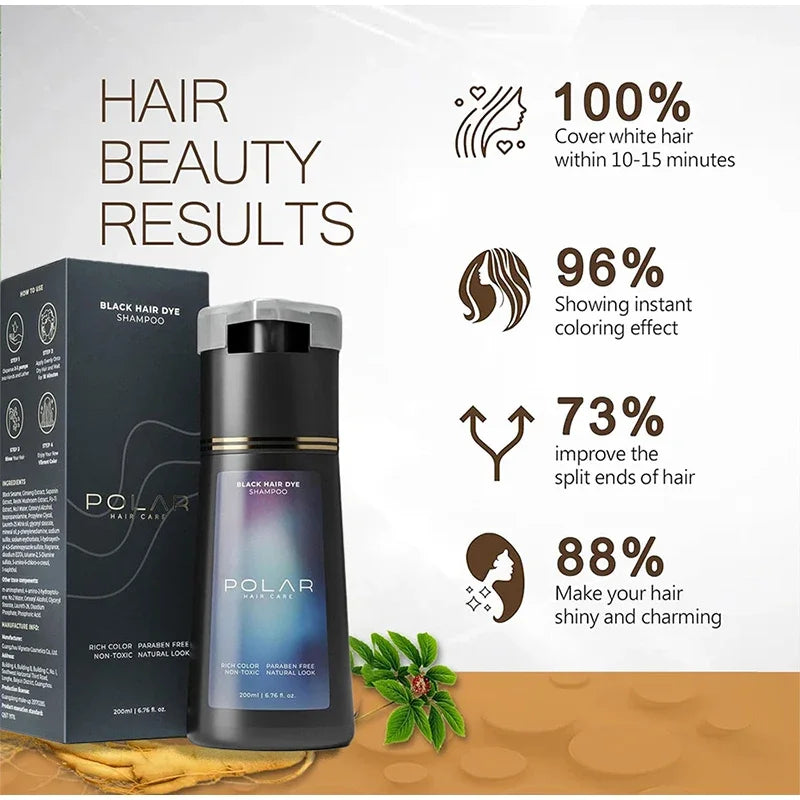 3-in-1 Quick Black Hair Dye Shampoo