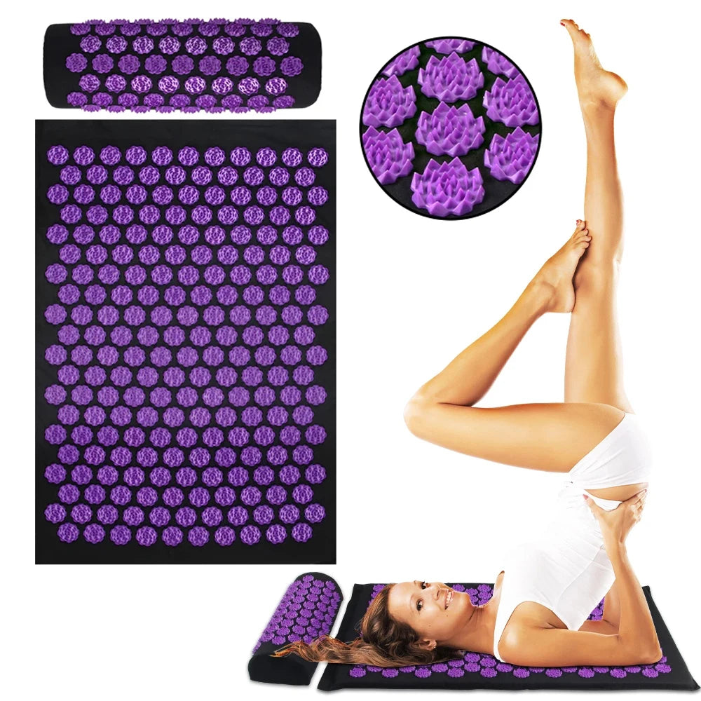 Acupressure Yoga Mat & Pillow Set with Spikes