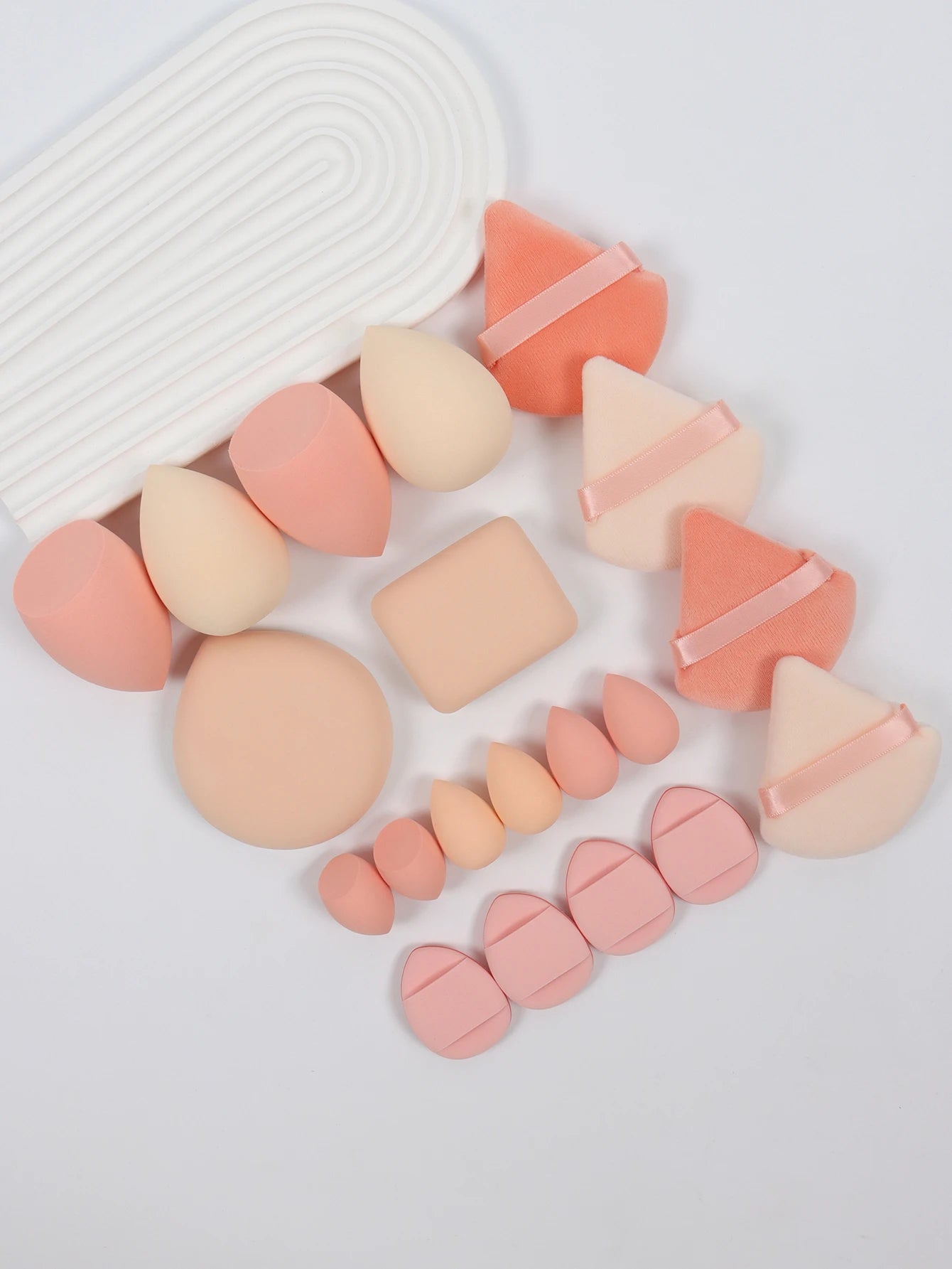 20-Piece Pink Makeup Sponge & Puff Set – For Cream, Powder & Concealer