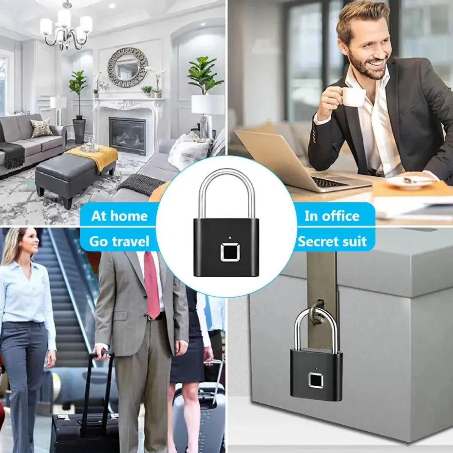 KERUI Smart Fingerprint Padlock – USB Rechargeable Waterproof Anti-Theft Lock