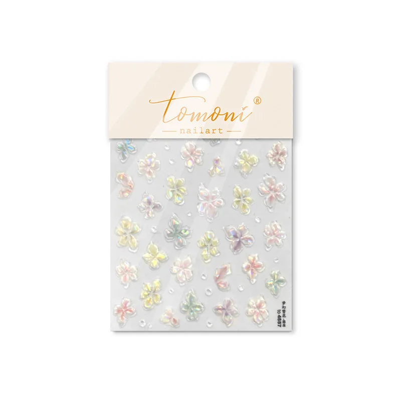 3D Jelly Flower Butterfly Nail Art Stickers T-4204
