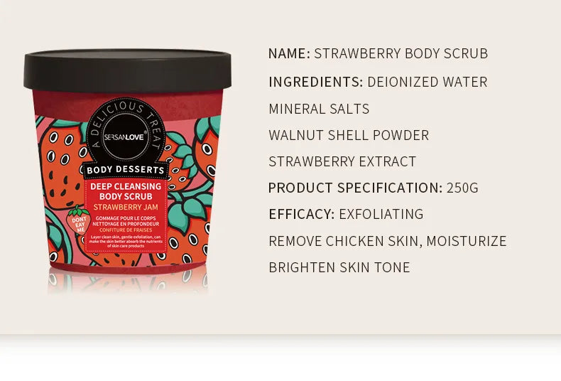 Strawberry Exfoliating Body Scrub Cream