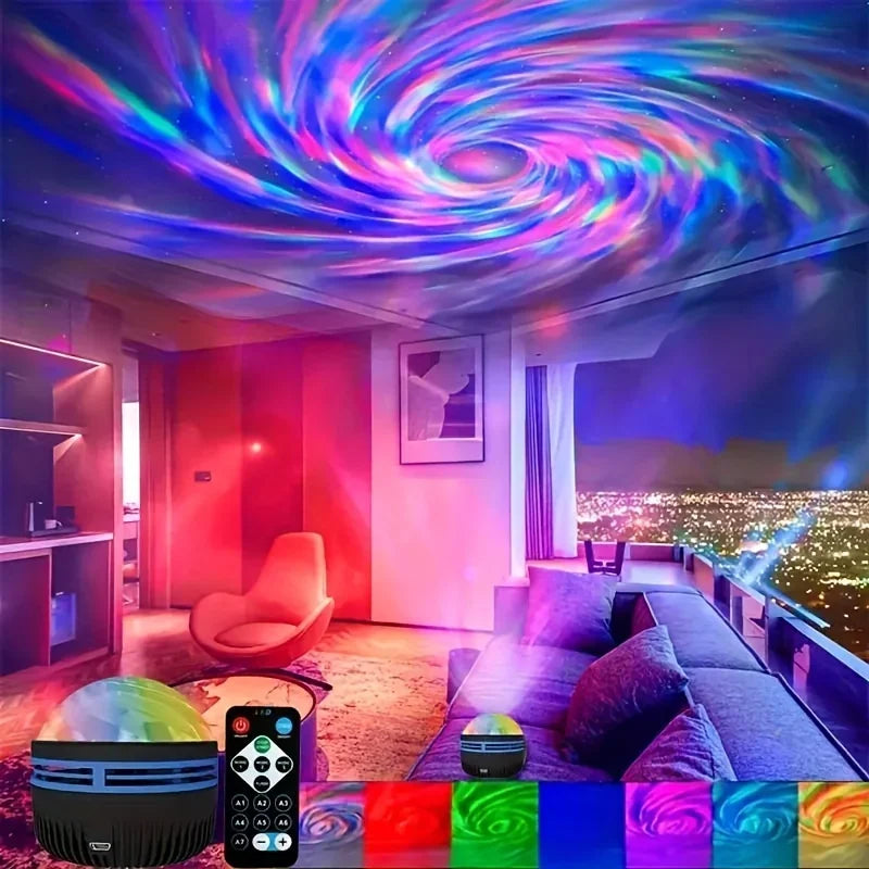 Northern Lights Starry Sky Projector – LED Night Light with Remote & USB