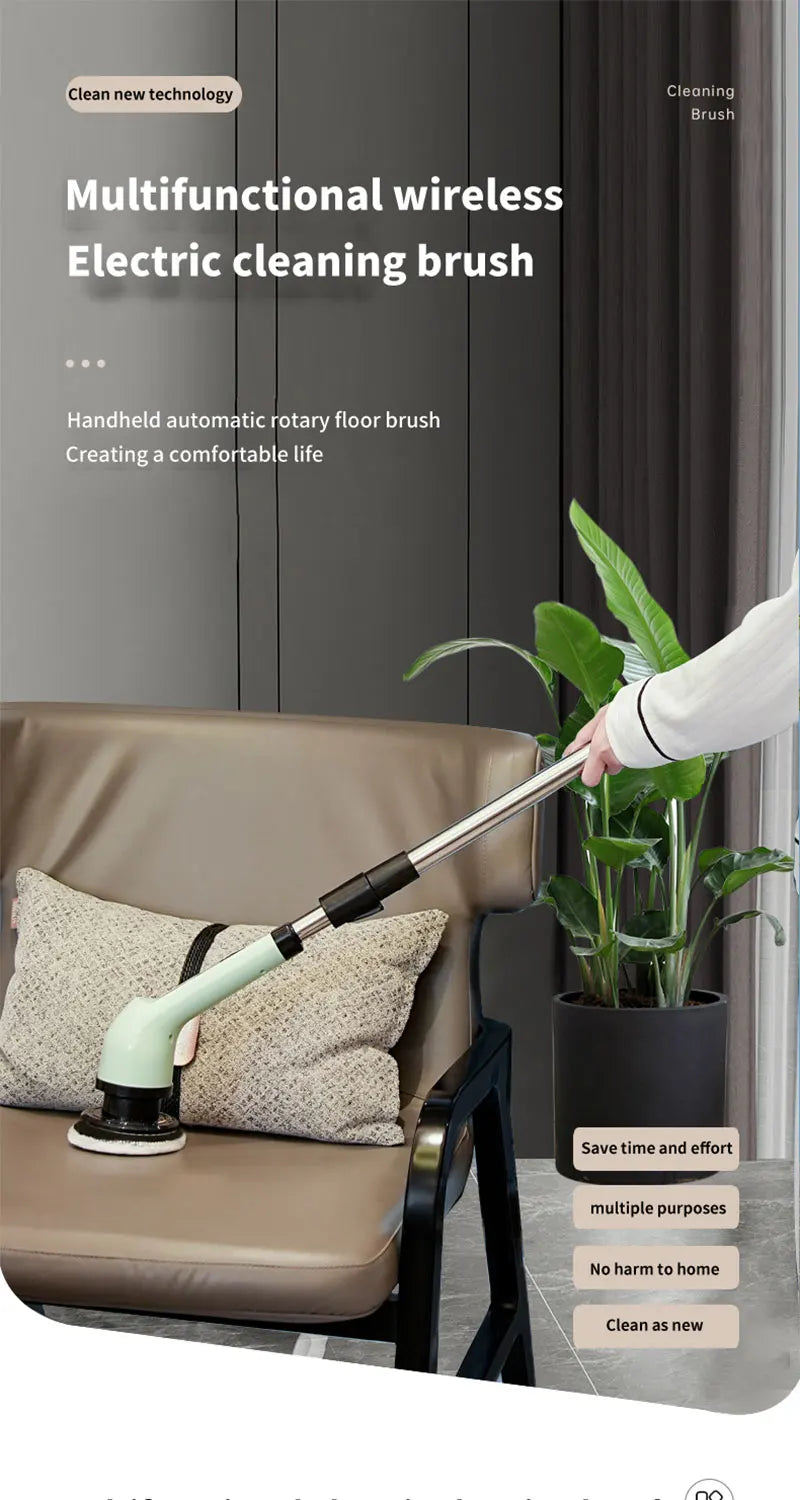 9-in-1 Electric Cleaning Brush – Spin Scrubber for Kitchen & Bathroom