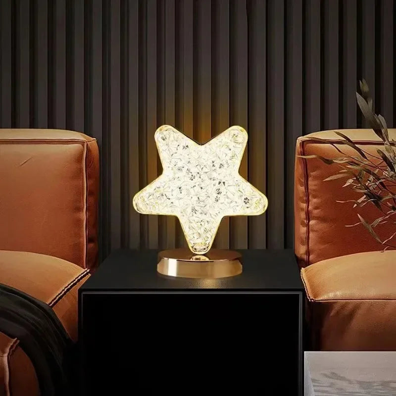 Crystal Touch Dimming Night Light – USB LED Bedside Lamp for Bedroom Décor