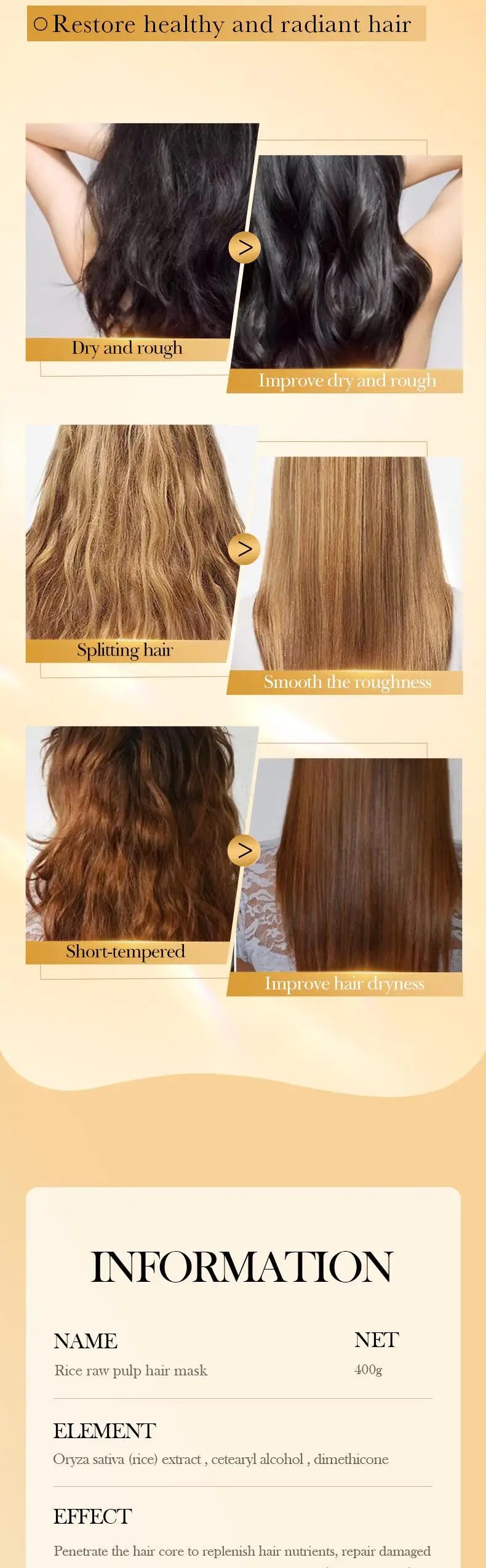 Rice Keratin Hair Mask – 5 Sec Repair