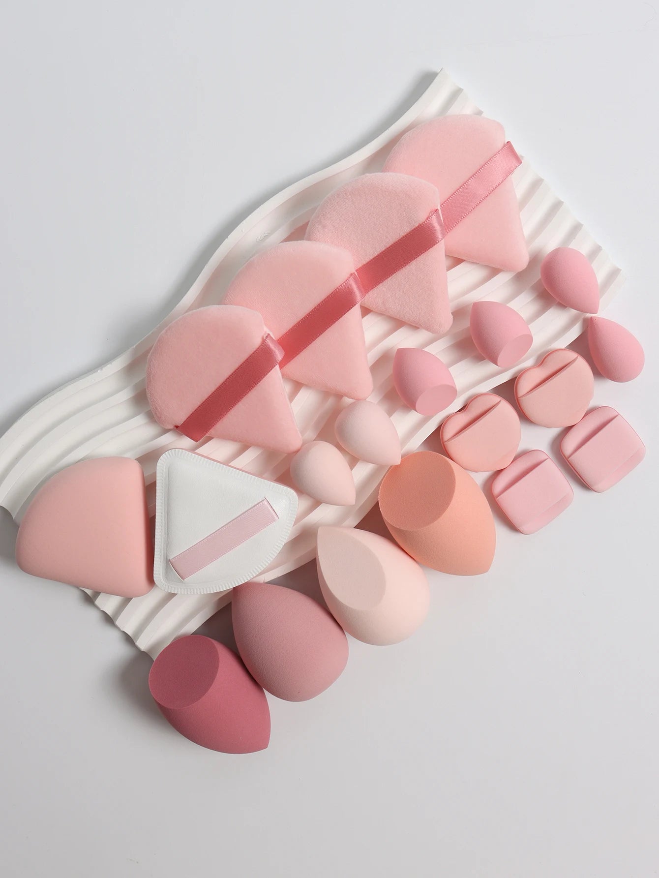 20-Piece Pink Makeup Sponge & Puff Set – For Cream, Powder & Concealer