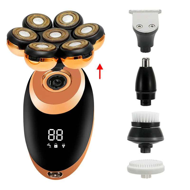 7D Electric Shaver for Men – Bald Head & Beard Trimmer