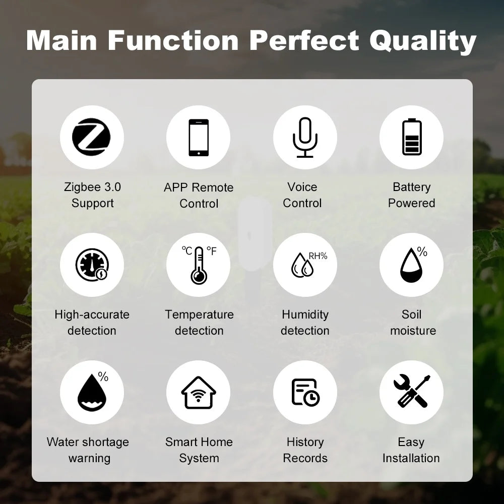 Zigbee Soil Moisture Sensor – Smart Plant Monitor with App & Voice Control