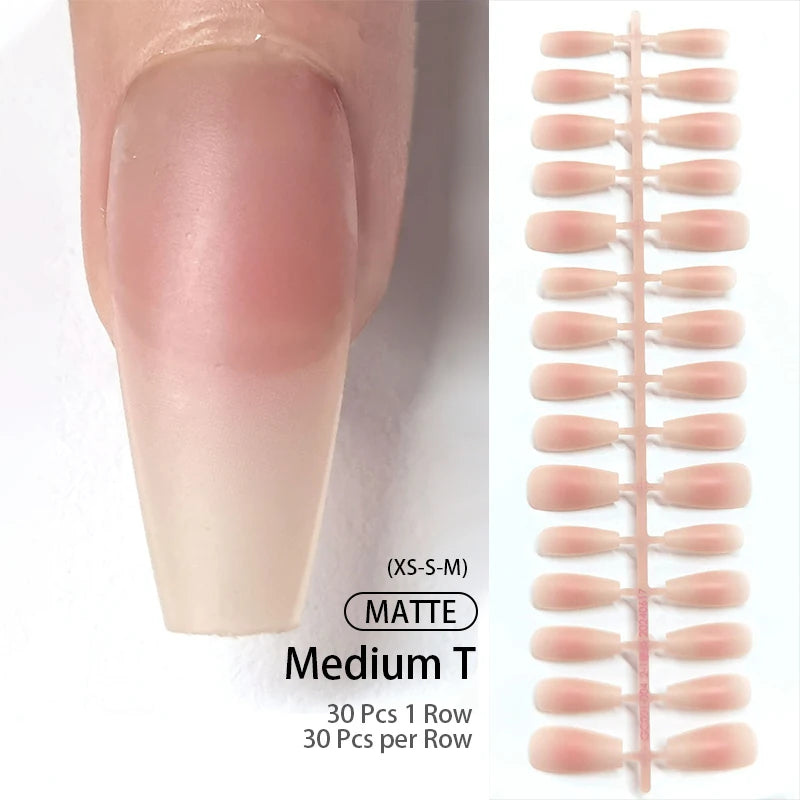 30Pcs Matte Nude Press-On Nails
