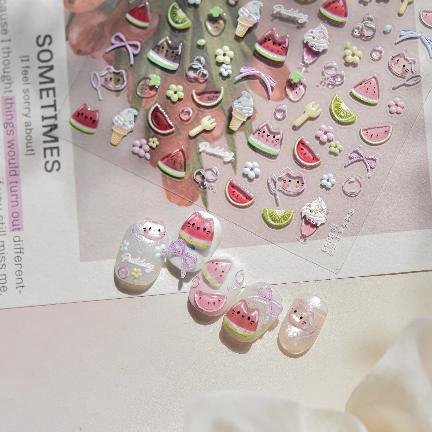 3D Jelly Flower Butterfly Nail Art Stickers T-4204