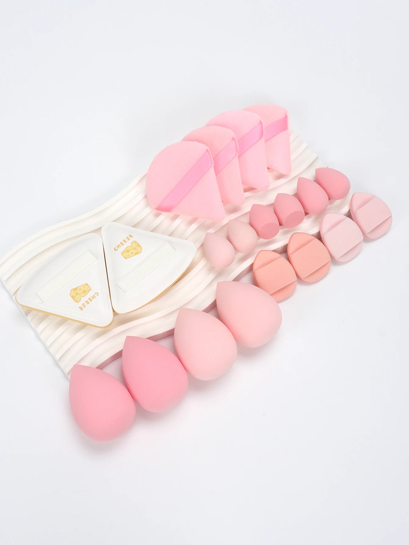 20-Piece Pink Makeup Sponge & Puff Set – For Cream, Powder & Concealer