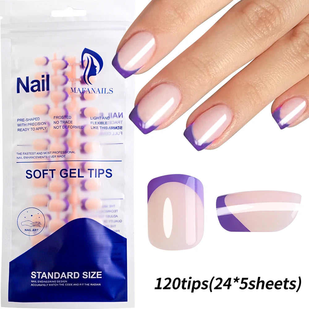 240/120pcs Colorful Short Square Press-On Nails