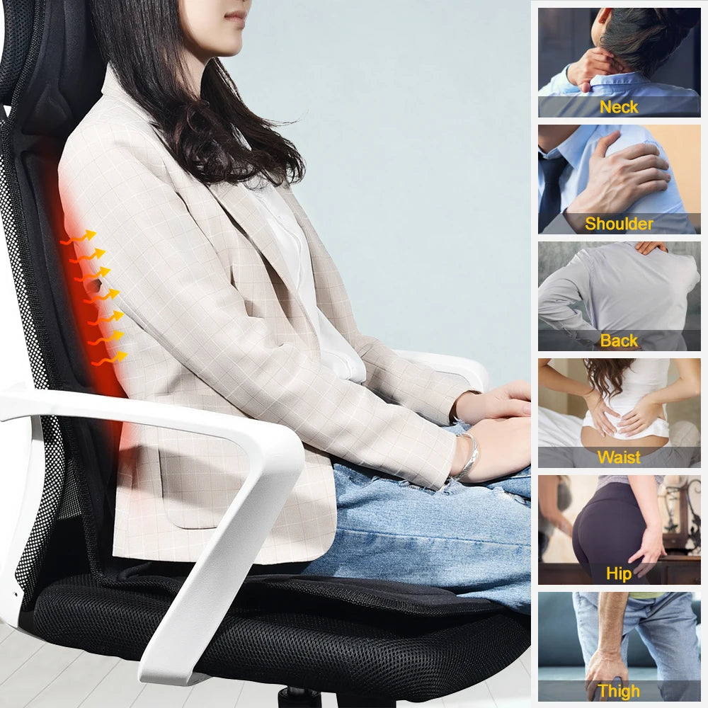 Electric Infrared Massage Chair Cushion – Full-Body Vibrating Mat with Heat