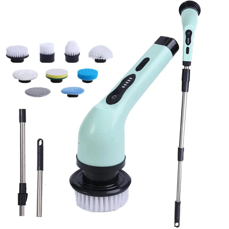 9-in-1 Electric Cleaning Brush – Spin Scrubber for Kitchen & Bathroom