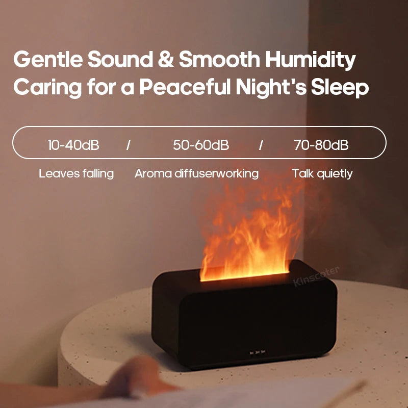Flame Effect Aromatherapy Humidifier – Mini LED Diffuser with Timer