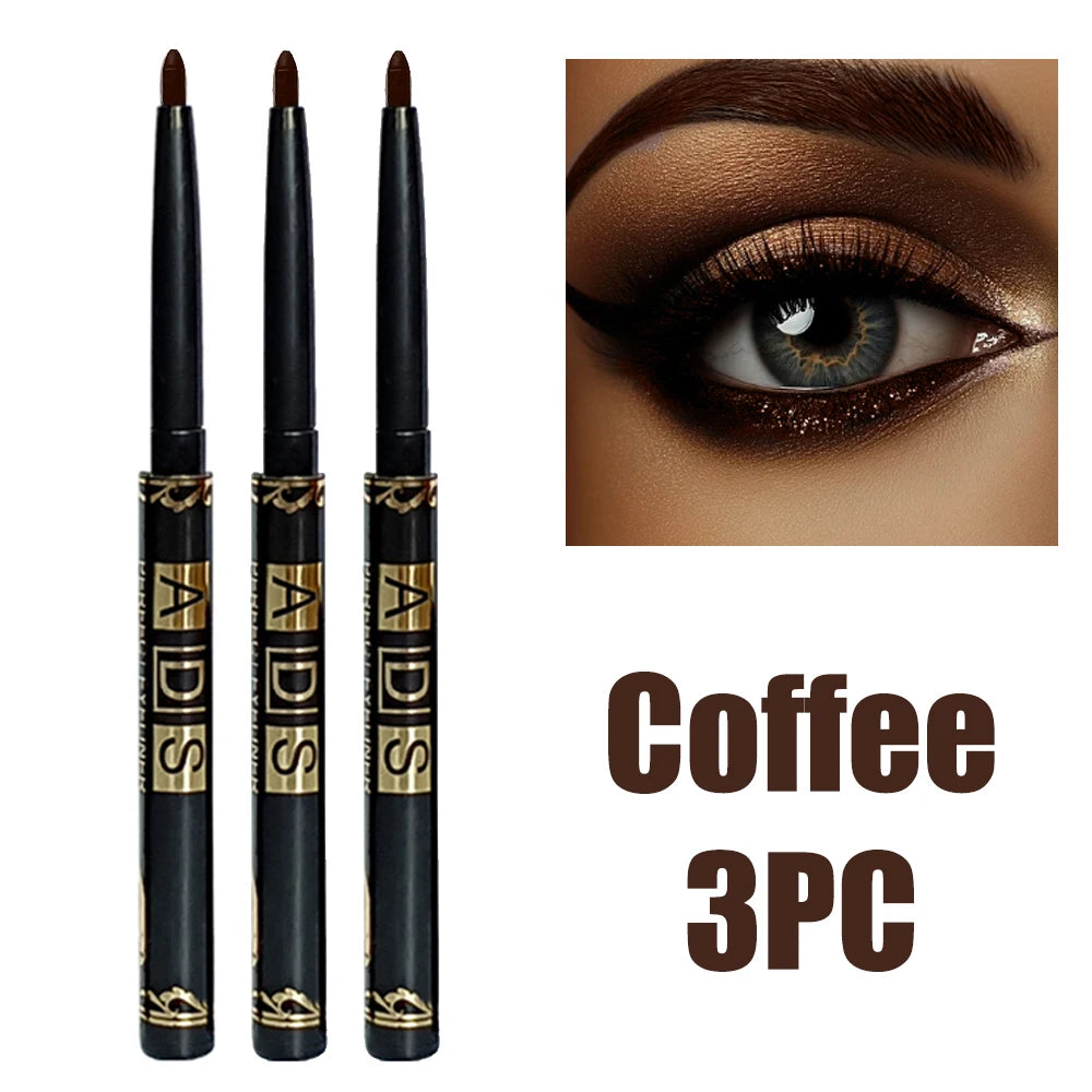 2Pcs Waterproof Black & Brown Eyeliner Pencils – Smudge-Proof & Long-Lasting