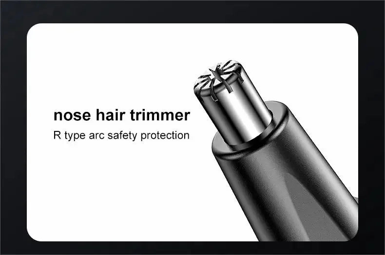 USB Rechargeable Nose & Ear Hair Trimmer – Metal Electric Shaver for Men & Women