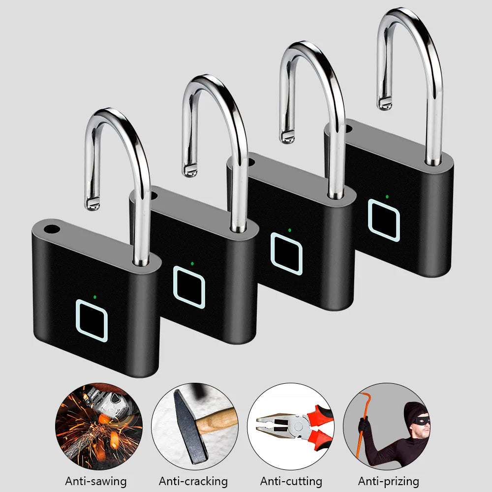 KERUI Smart Fingerprint Padlock – USB Rechargeable Waterproof Anti-Theft Lock