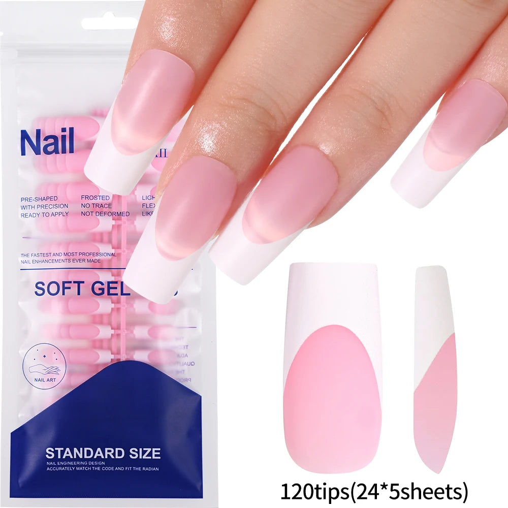 240/120pcs Colorful Short Square Press-On Nails