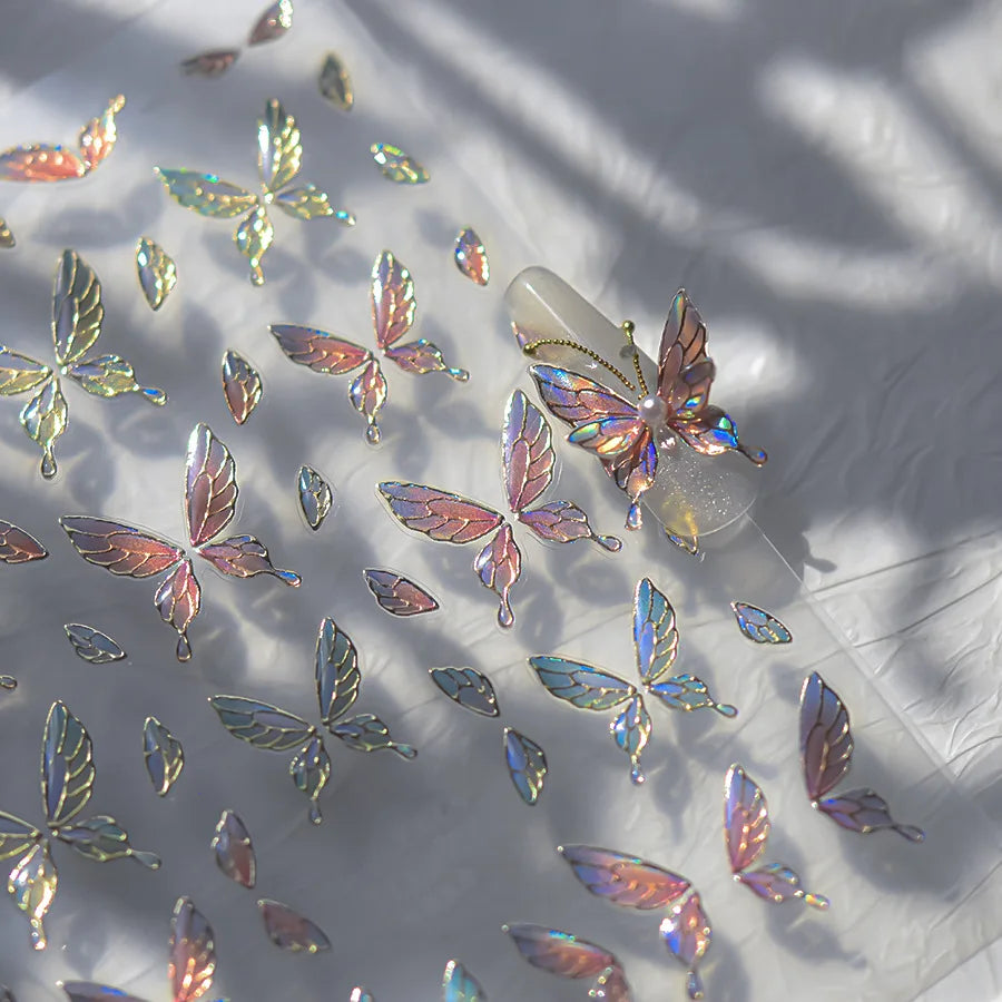 3D Jelly Flower Butterfly Nail Art Stickers T-4204