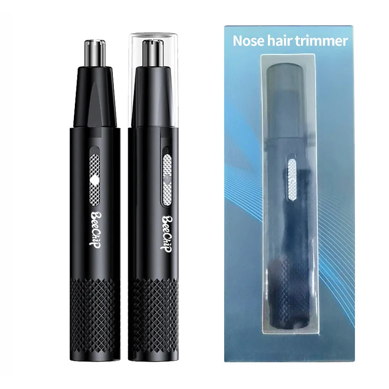 USB Rechargeable Nose & Ear Hair Trimmer – Metal Electric Shaver for Men & Women