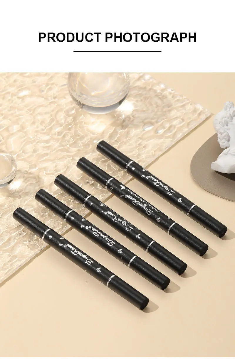 2-in-1 Eyeliner Pen with Star & Moon Stamp – Waterproof Black Liquid Liner
