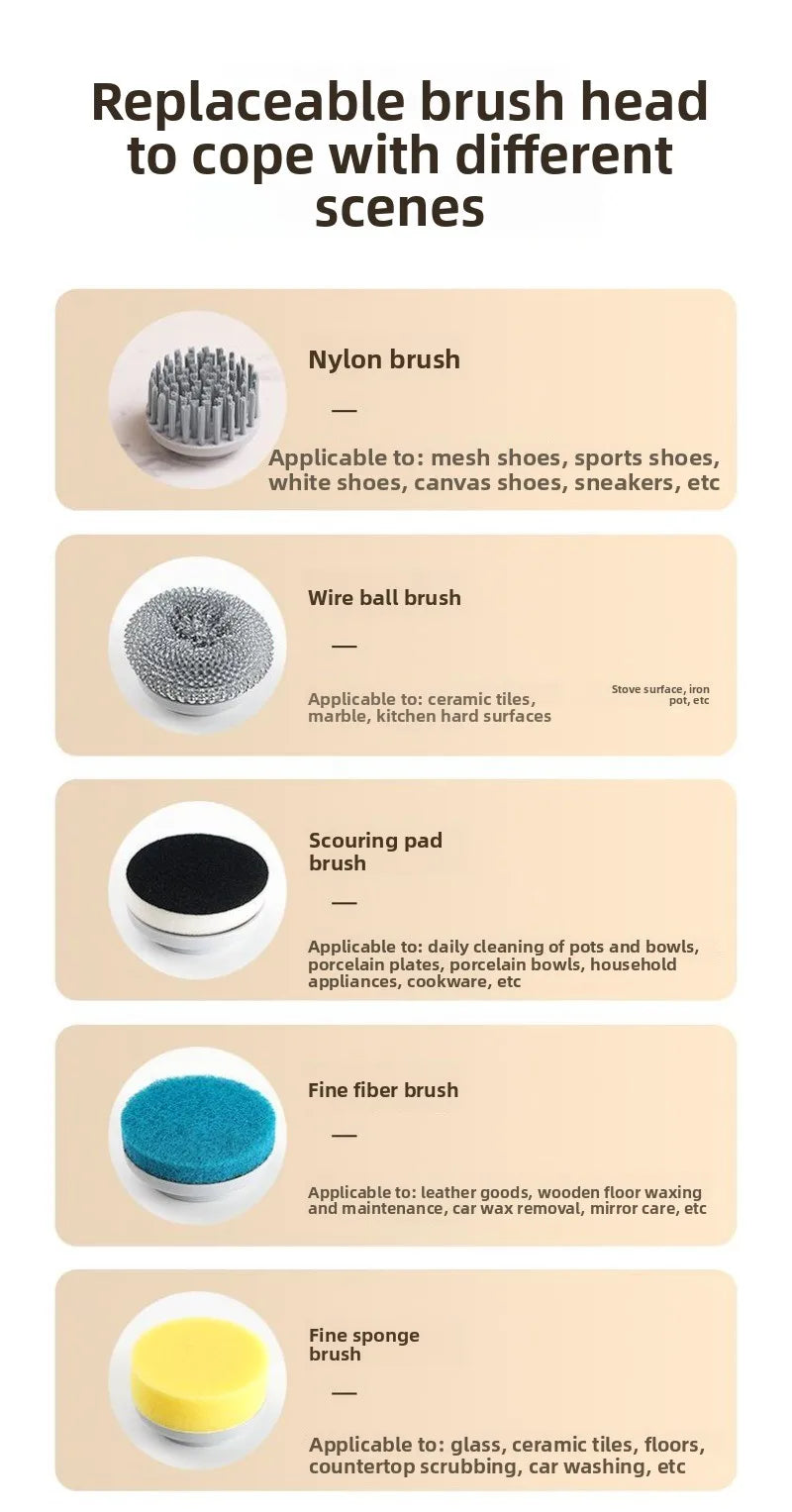 Multifunctional Electric Cleaning Brush – Wireless Household Scrubber