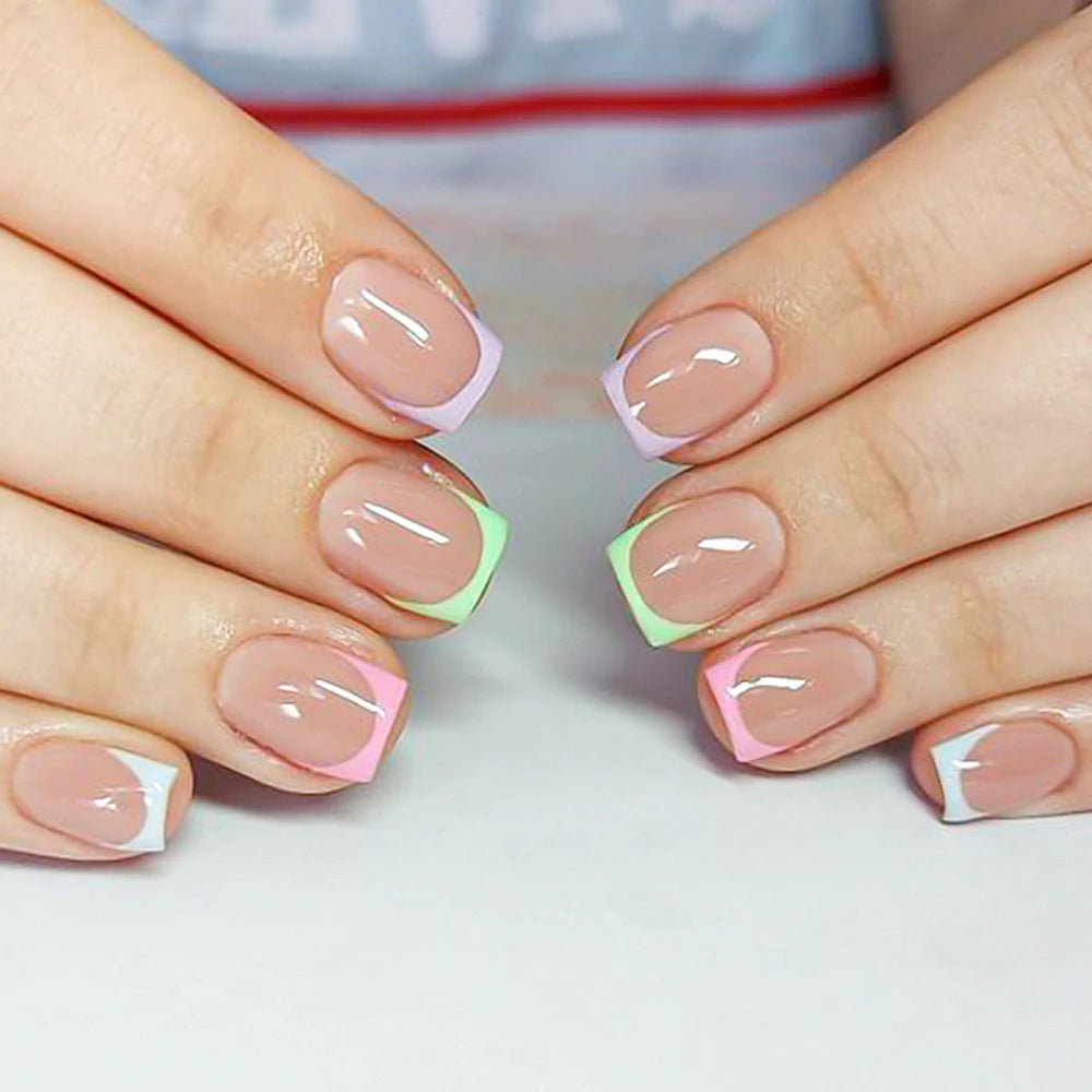 240/120pcs Colorful Short Square Press-On Nails