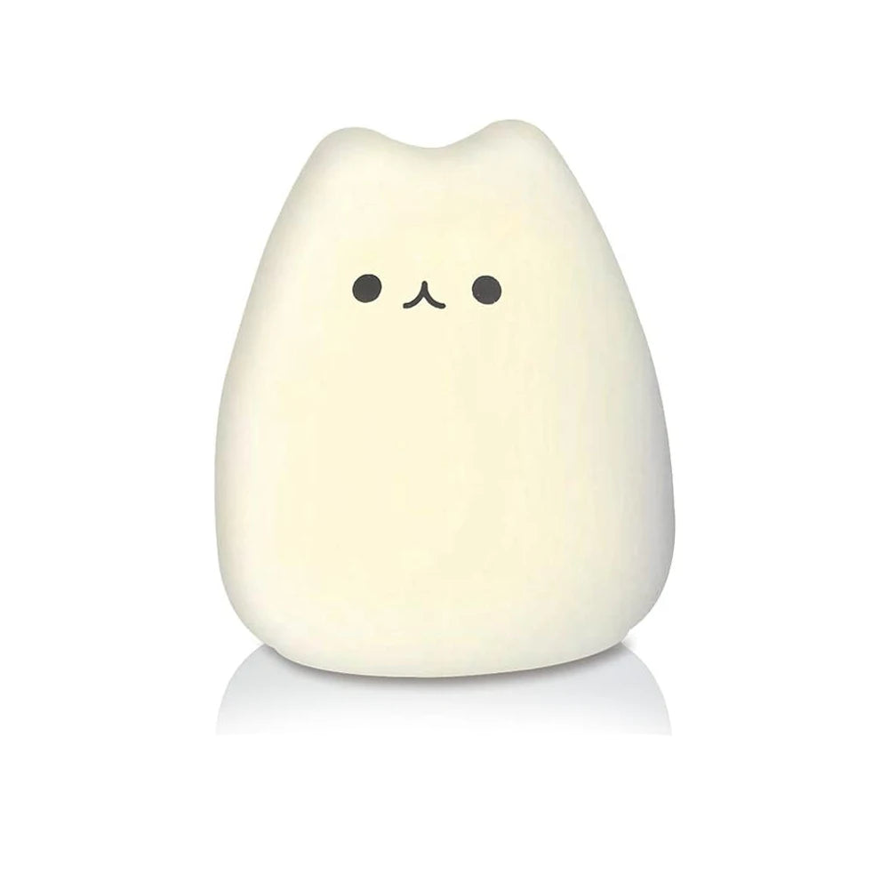 Cute Cat LED Night Light – Soft Silicone Kawaii Kitty Lamp