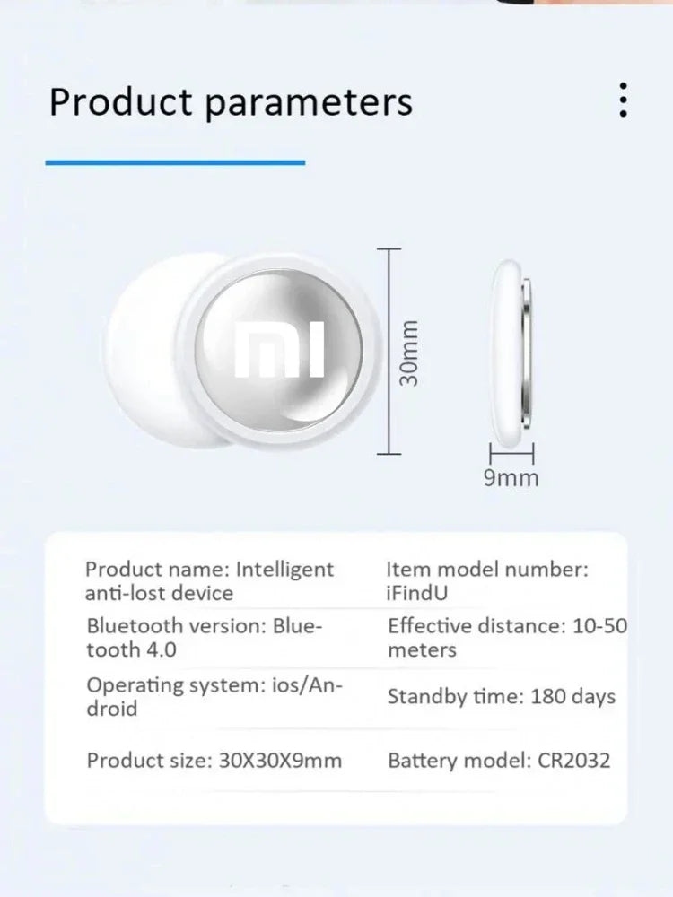 Xiaomi Mini GPS Tracker – Smart Bluetooth Locator with FindMy App for Kids, Pets & Bags