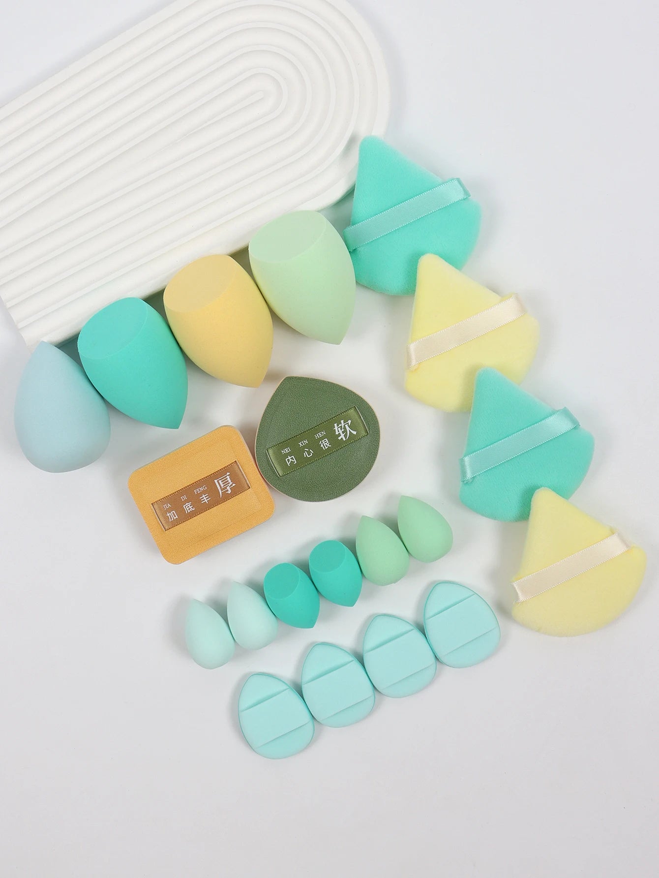 20-Piece Pink Makeup Sponge & Puff Set – For Cream, Powder & Concealer