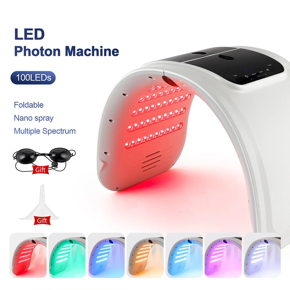 Foreverlily LED Face Mask PDT Machine – 7-Color Photon Therapy with Nano Spray