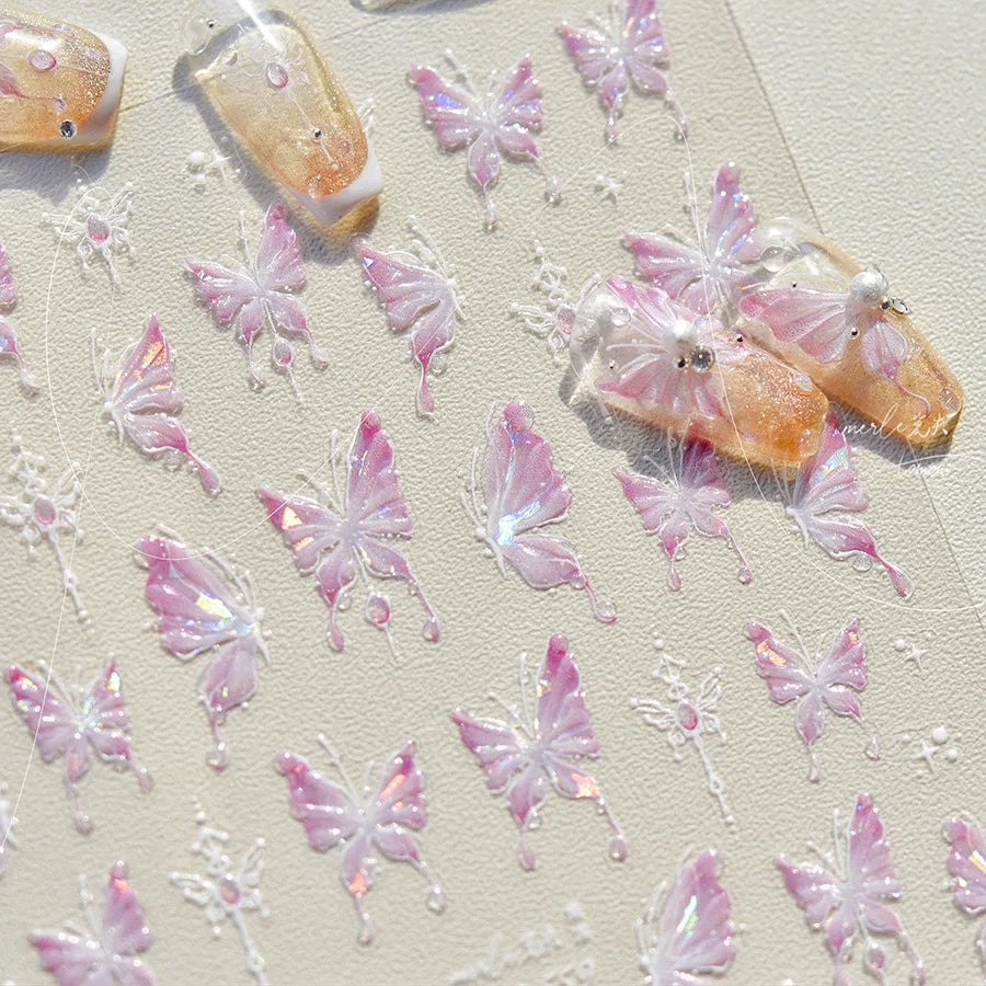 3D Jelly Flower Butterfly Nail Art Stickers T-4204