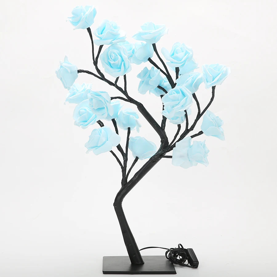 24-LED Rose Tree Lamp – USB Fairy Light Night Lamp for Home & Events