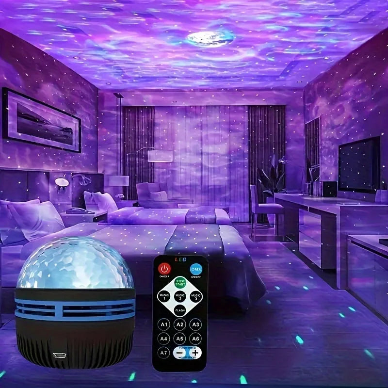 Northern Lights Starry Sky Projector – LED Night Light with Remote & USB