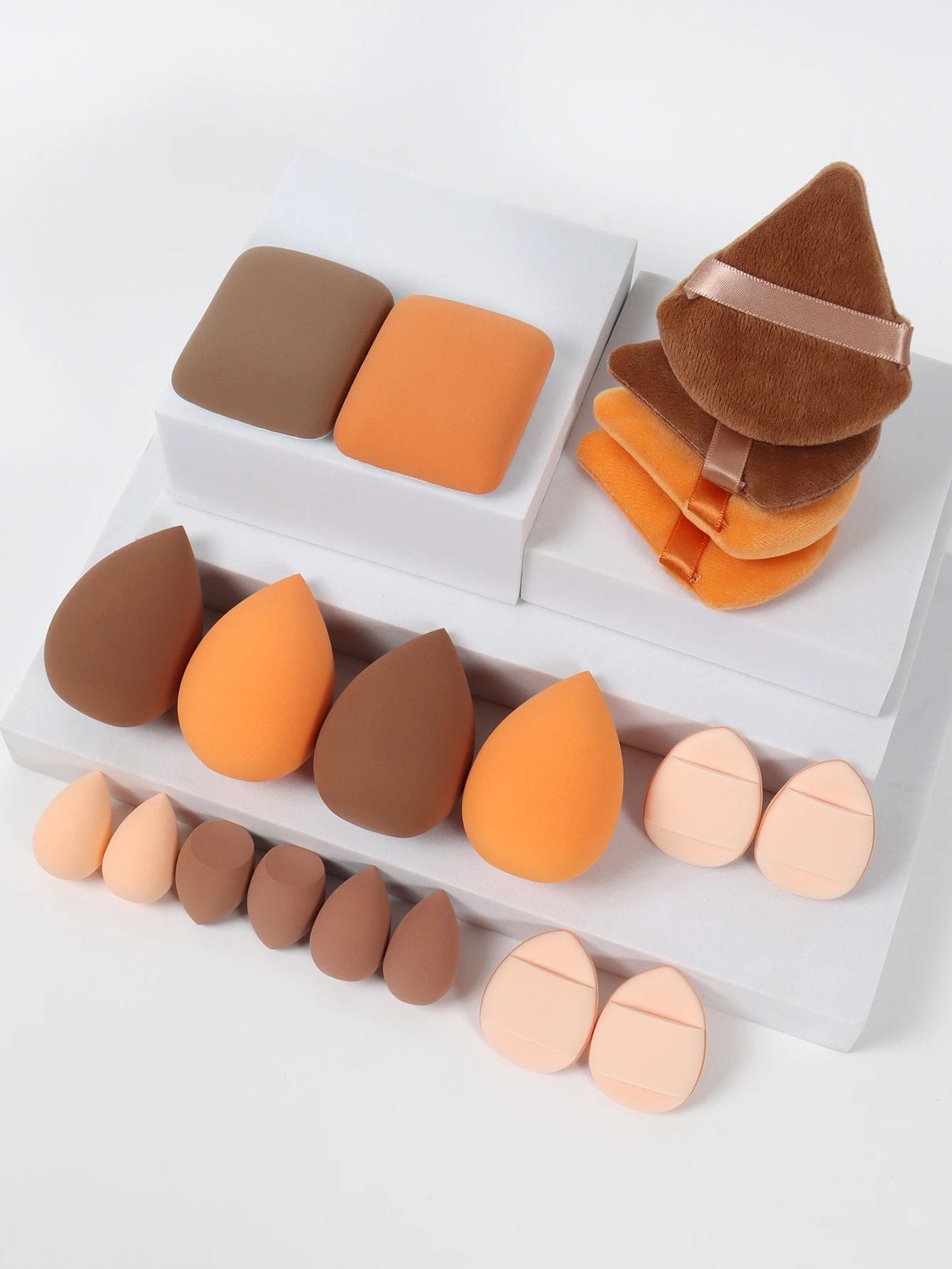 20-Piece Pink Makeup Sponge & Puff Set – For Cream, Powder & Concealer